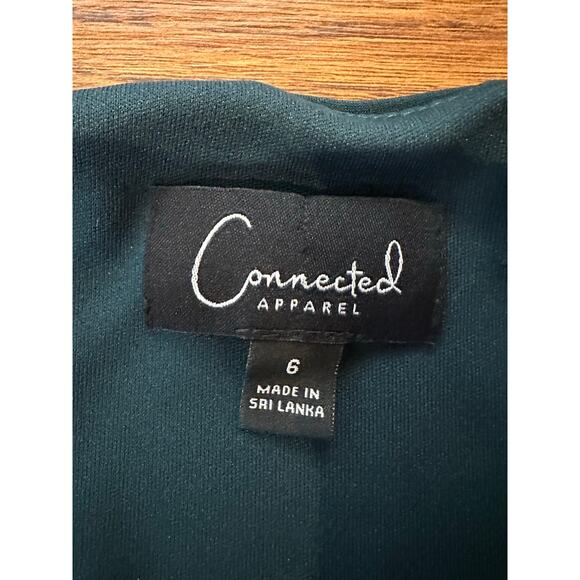 Connected Apparel Women’s Flutter Sleeve Sheath Dress Emerald Green Size 6 NWOT - Picture 4 of 7